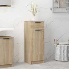 vidaXL Armario de salón de baño marrón sonoma 32x33,5x90 cm - Marrón - Ver 1