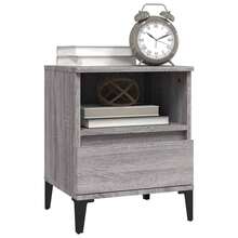 vidaXL Mesas de cabecera 2 unidades Sonoma gris 40x35x50 cm - Gris - Ver 4