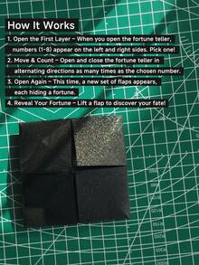 Nowoczesna wróżka drukowana w technologii 3D – trwała wersja klasycznego papierowego stylu, składana, przenośna i interaktywna, z dwuwarstwową klapką - Czarne - Zobacz 4