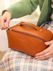 1/2pcs Travel Cosmetics Storage Bag, Large Capacity Handbag, Mini Jewelry Bag, Portable Makeup Bag With Handle, Multiple Compartments, Classified Storage For Cosmetics And Skincare Products, Jewelry Bag Can Store Necklaces, Rings, Earrings And Other Jewelry, Holiday Or Birthday Gifts, Valentine's Day Surprise Gifts, Women's Storage And Organization Bag, Travel Essentials, Student Dormitory Storage, Home Decoration Storage - Multicolor - View 7