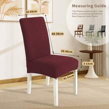 Ystyle Chair Covers With Backrest 4/6 Pieces, Kitchen Chair Covers, Stretch Chair Cover, Universal Dining Room Chair Covers, Washable Removable, Easy To Clean - Burgundy - View 6