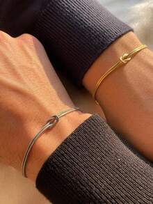 一对（2条）18K镀金不锈钢无限符号情侣手链，永恒爱情结手链，双蛇链手链，周年纪念礼物，优雅情侣手链，友谊手链，男女皆宜的简约手链，送给男友的生日礼物，送给她的情人节礼物 - 彩色 - 查看 15