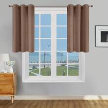 1pc/2pcs Modern Solid Blackout Curtains With Top Loops, Sheer Voile Curtains For Living Room, Bedroom Curtains Balancing Privacy And Light, Deep Brown Curtains - Dark Brown - View 20