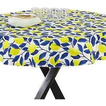 BILLU Mantel Redondo para Mesa Exteriores, 100% Poliéster Extra Resistente Anti Manchas e Impermeable, Tamaño: 1.70 MTS de Diámetro ()(Limones) - Multicolor - Ver 2