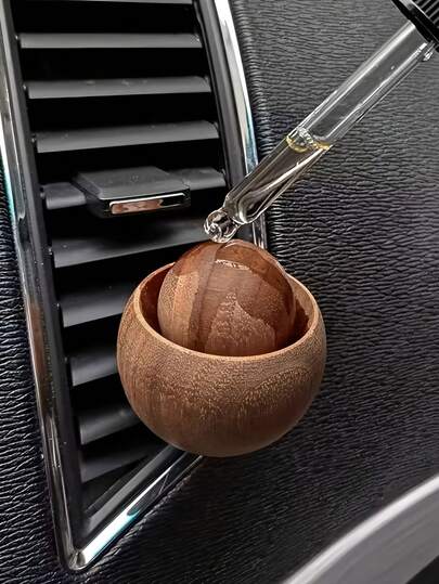 Handmade Car Air Freshener Diffuser - Natural Black Walnut Wood Scented Diffuser With Elegant Design, No Fragrance, For Car Interior, Home, Office, Without Battery, Car Air Freshener Diffuser, Office Fragrance, Decorative Diffuser