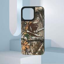 Camouflage Dog Hunting Ducks Element-Design Phone Case, Suitable For IPhone Models 16, 15, 14 Pro Max, 13, 12, 11, XR, XS Plus Phone Cases, Made Of TPU Silicone Material, Providing Shock And Drop Protection, With Drop Protection Function, And Has A Very Good Hand Feel. It Is The Most Suitable Gift For Family, Friends, And Loved Ones. - 黑色LB11 - 查看 2
