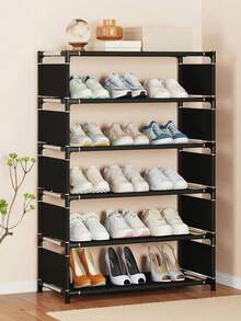 1入組多層塑膠收納鞋架，無需固定，易組裝鞋櫃，大容量鞋架，適用於玄關、走廊、臥室、浴室、客廳