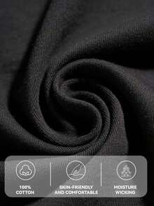 1 Men's Black T-Shirt With Fisherman Silhouette Print, Unisex Casual Crew Neck T-Shirt, Men's Plus Size 5XL Clothing, Lightweight 220g/M² Knit Fabric, Machine Washable - 黑色 - 查看 7