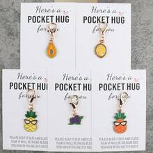 5pcs Fruit Keychain Set, Comes With Pocket Hugging Cards, Suitable For Bag Decoration, Lucky Gift, Birthday Gift, Party Favor, Animal Party Keychain. Suitable For Gifting To Family, Friends, Fruit Lovers, Guests - Multicolor - View 2