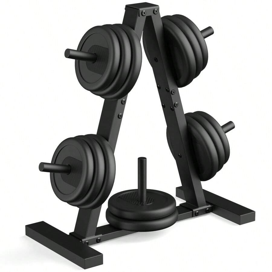 Plate Rack, Weight Tree, Weight Plate Holder, 1Inch Home Gym Storage Stand, Holds 300 Lbs - B0DNMDTHK7 - View 1