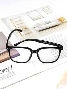 1副防蓝光眼镜 - 时尚方形假眼镜，防辐射电脑游戏眼镜，男女通用防蓝光眼镜，缓解眼疲劳 - 彩色 - 查看 7
