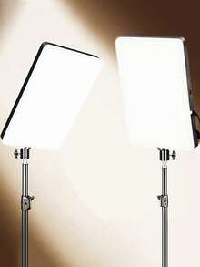 1 pieza Luz de anillo para selfie de tableta de 10 pulgadas con trípode ajustable y temperatura de color, adecuada para iluminación de transmisión en vivo, iluminación de fotografía al aire libre - Negro - Ver 2