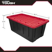 Pack Of 6/3/2, 40-Gallon Heavy-Duty Plastic Storage Box With Snap-Lock Lid, Black And Red Color Scheme, Extra-Large Capacity Storage Box, Garage And Household Large Item Storage Box-Local Delivery - 黑紅 - 查看 2