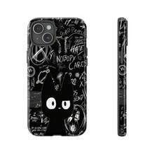 Funda de Teléfono Estética de Anime y Gato Negro Grunge Compatible con, 11, 12, 13, 14, 15, 16, 17 - 2 - Ver 2
