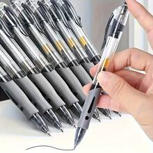 12/24pcs 0.5mm Retractable Ballpoint Pen Set, Black/Blue Ink Rollerball Pens, Simple Push-Button Ballpoint Pens For Students, Exams, Office, Gifts - High-Quality Round Tip Pens - Multicolor - View 1