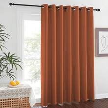 Patio Door Curtain Sound Blocking, Bedroom Privacy Room Divider Curtain Screen Partitions, Thermal Insulated Blackout Closet Sliding Door Curtain (1 Panel, 8.3ft Wide By 7ft Long, Gray) - Burnt Orange - View 7