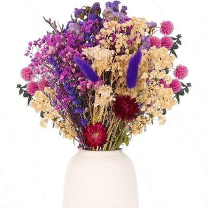30pcs Natural Dried Flowers - 11 Types Multicolor Bouquet With ' Breath, Lavender & Chamomile Suitable For DIY Crafts, Wedding,, Decor - Preserved For -Lasting Arrangements