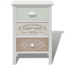 vidaXL Armadio da parete in stile francese a 3 cassetti in legno - Bianco - Visualizzare 3