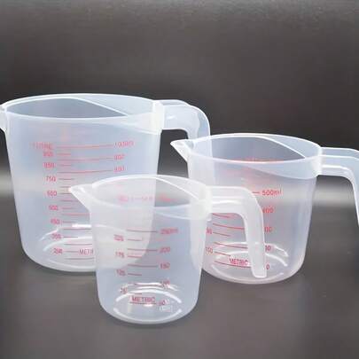 1pc/3pcs Nesting Measuring Cups Set - 1 Cup (250ml), 2 Cups (500ml), 4 Cups (1000ml) For Kitchen & Baking