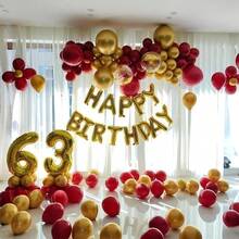 Kit de arco de globos rojo y dorado, 212 piezas de globos dorados, globos rojos, globos de confeti de diferentes tamaños de 18, 12, 10 y 5 pulgadas para decoración de fiestas de San Valentín, bodas, cumpleaños, compromisos, aniversarios, graduaciones, revelación de género, Día de la Madre - oro rojo - Ver 6