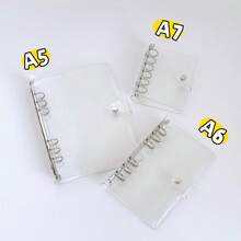 A5/A6/A7 Clear Loose Leaf Binder Cover, 6-Ring PVC Notebook Sleeve, DIY Diary - Clear - View 4