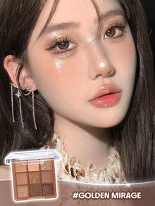 9-Color Eyeshadow Palette, Glitter Eye Shadow Powder Shimmer Eyeshadow Tray Shadow Palette - Multicolor - View 11