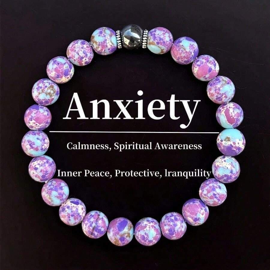 1Pc Purple And Blue Pink Pattern Bead Bracelet, Suitable For Mother's Day, Graduation Season, Thanksgiving And Christmas Celebrations, Suitable For Daily Wear And Gift Giving. - 預設 - 查看 1