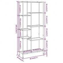 vidaXL Tavolino da lettura 80x30x180 cm Acciaio e legno d'ingegneria - Castano - Visualizzare 5