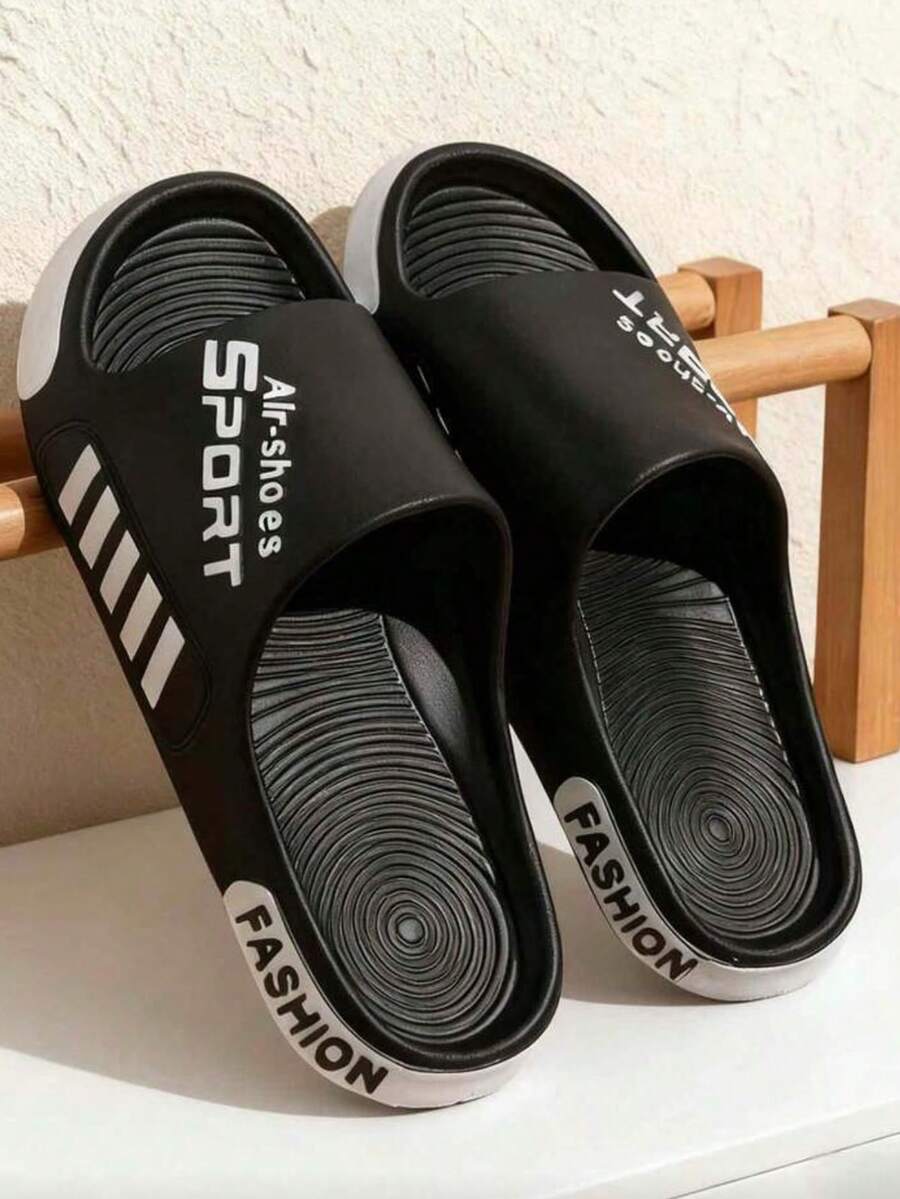 男士时尚多功能运动凉鞋，经典黑白配色，厚实舒适鞋底，时尚简约，轻便易穿，采用EVA材质，无异味，保护双脚，速干，具有超强减震性能。适合在海滩、户外街道、室内卧室、浴室等多种场合穿着。