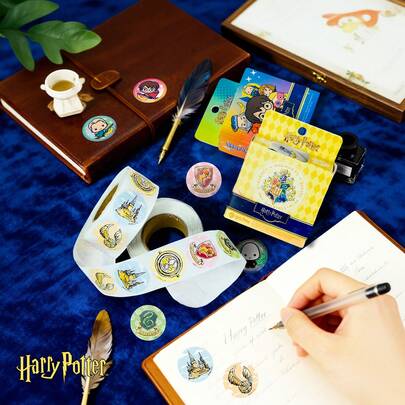 Harry Potter 1 Roll Stickers, Characters And College Logo Decals, Multiple Themes Available, Holiday Party Favor, Theme Party Gift Sealing Stickers, Label Paper Roll Stickers, Gift Bag Stickers, Cute Waterproof Decals For DIY Decoration, Funny Notebook, Phone, Suitcase, Laptop, Fridge And Bike, Funny Gifts For Friends, Family, Teachers, Classmates, Surrounding Gift, Fashion Decorations Gifts For Fans[Officially Licensed] Scrapbook Supplies Scrapbooking