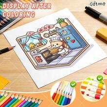 GDTME Cozy Corner: Adult Coloring Books With Fun Patterns, Cute Drawing Books, Perfect Gifts For Ramadan, Valentine's Day, Christmas Parties, Halloween And Birthdays - Adorable Scenes To Color, Stress Relief: Suitable For Friends Who Enjoy Coloring And Back To School Season (Warm Space Coloring) - COMFY CORNER - View 4