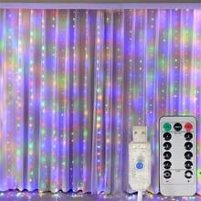 USB Powered Fairy LED String Lights With Remote Control, 8 Modes, Wedding, Valentine's Day, Home Decor - USB Curtain Light - View 9