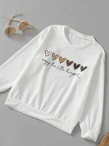 Completo da 2 pezzi con pantaloni cargo a vita alta e a costine, con motivo a cuore e scollo, casual e comodo per la primavera/autunno - Cachi - Visualizzare 7