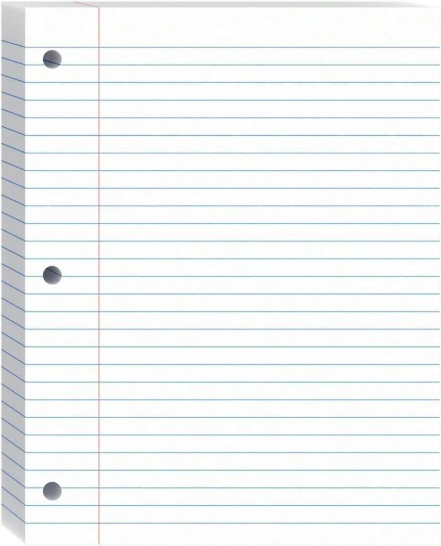Loose Leaf Paper, 8.5x11 Wide Ruled, Lined Notebook Paper For 3 Ring Binders, White Binder Notebook, 3 Hole Punch Paper, Writing Pads, 100 Sheets\/Pack, 1 Pack - ColorB - 查看 1