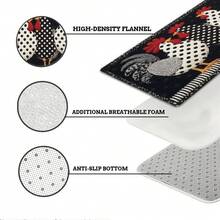1/2/3pcs Flannel Spring Vitality Kitchen Carpet Set |   Polka Dot Rooster Style, Flannel Material, Non-Slip, Soft, Comfortable, Easy To Clean, Suitable For Bathroom, Door Mat, Bedroom, Living Room, Porch, RV Decoration - 白色 - 查看 9