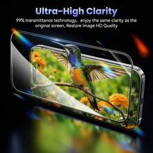 2片装9D全覆盖钢化玻璃屏幕保护膜 - 兼容 17 Pro Max/17 Air/17 Pro/16 Pro Max/16e/15 Pro Max/15 Plus/14 Pro/13/12 Mini/11 Pro Max/XS Max/XS/XR，9H+硬度，高清晰度，防刮花，无气泡安装，兼容手机壳，高品质玻璃保护，表面光滑，高透光率，适用于配件