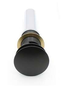 Cespol Para Lavabo De Push Desague Contra Negro Mate Redondo Negro - Negro - Ver 2