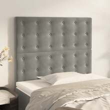 vidaXL Tête de lit Gris clair 90x5x118/128 cm velours - Gris - Voir 1