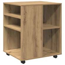 vidaXL Armario roulante chêne artesanal 60x53x72 cm ingeniería de madera - Marrón - Ver 2