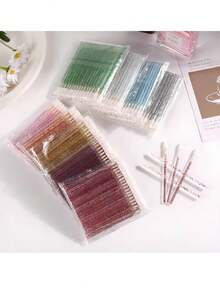 100/50/10PCS Disposable Lipsticks, Lipstick Brushes, Lip Gloss Sticks, Lint-Free Makeup Brushes, Lipstick And Lip Gloss Applicators, Makeup Tools. They Can Be Used To Apply Lipstick/Lip Gloss/Nail Polish/Concealer/Eye Makeup - Multicolor - View 9