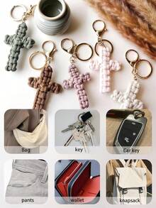 1 chiếc móc khóa hình thánh giá đan thủ công, móc khóa hình Chúa Giê-su, móc khóa xe hơi Cơ đốc giáo, phụ kiện trang trí túi xách, móc khóa thánh giá mềm mại, trang trí phong cách Bohemian, unisex, trang trí ngày lễ, quà sinh nhật, móc khóa nữ, quà tặng tựu trường, quà tặng cặp đôi, quà sinh nhật, quà cưới, quà tặng ngày lễ, quà tặng tiệc tùng, quà lưu niệm sự kiện, quà tặng bạn bè. Phụ kiện trang trí túi xách, phụ kiện xe hơi, quà tặng sáng tạo cho giáo viên/chị gái. - Nhiều màu - Xem 11
