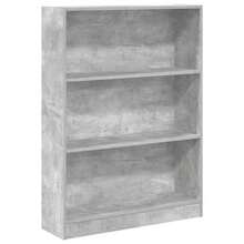 vidaXL Bibliothèque gris béton 80x24x109 cm ingénierie du bois - Gris - Voir 2