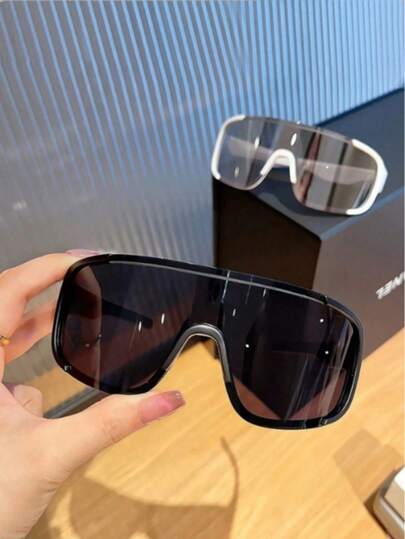 1 Pair Y2K Style Decorative Sports Eyeglasses, Unisex, Fashionable Sports Windproof Goggles, Streetwear Portable Sports Glasses Suitable For Cycling, Skiing, Hiking And Other Sports, Autumn Accessory, Protective Eyewear