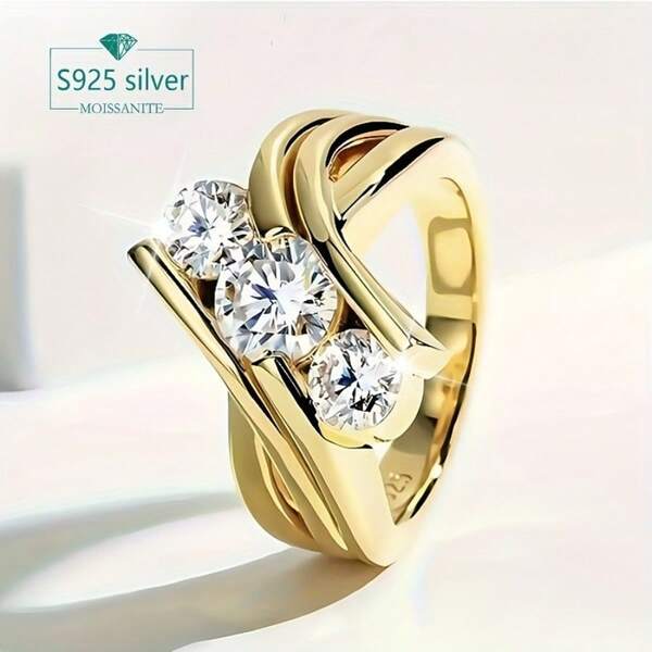 2 Carat Moissanite Luxury Ring - 925 Sterling Silver - Elegant & Classy, Suitable For Christmas, Mother's Day, Valentine's Day, Everyday Wear, Vacation, Commute, Date, Party, Wedding, Proposal, Gift For Wife, Girlfriend, Mom, Birthday, Anniversary, New Year, Comes With Gift Box, Unisex