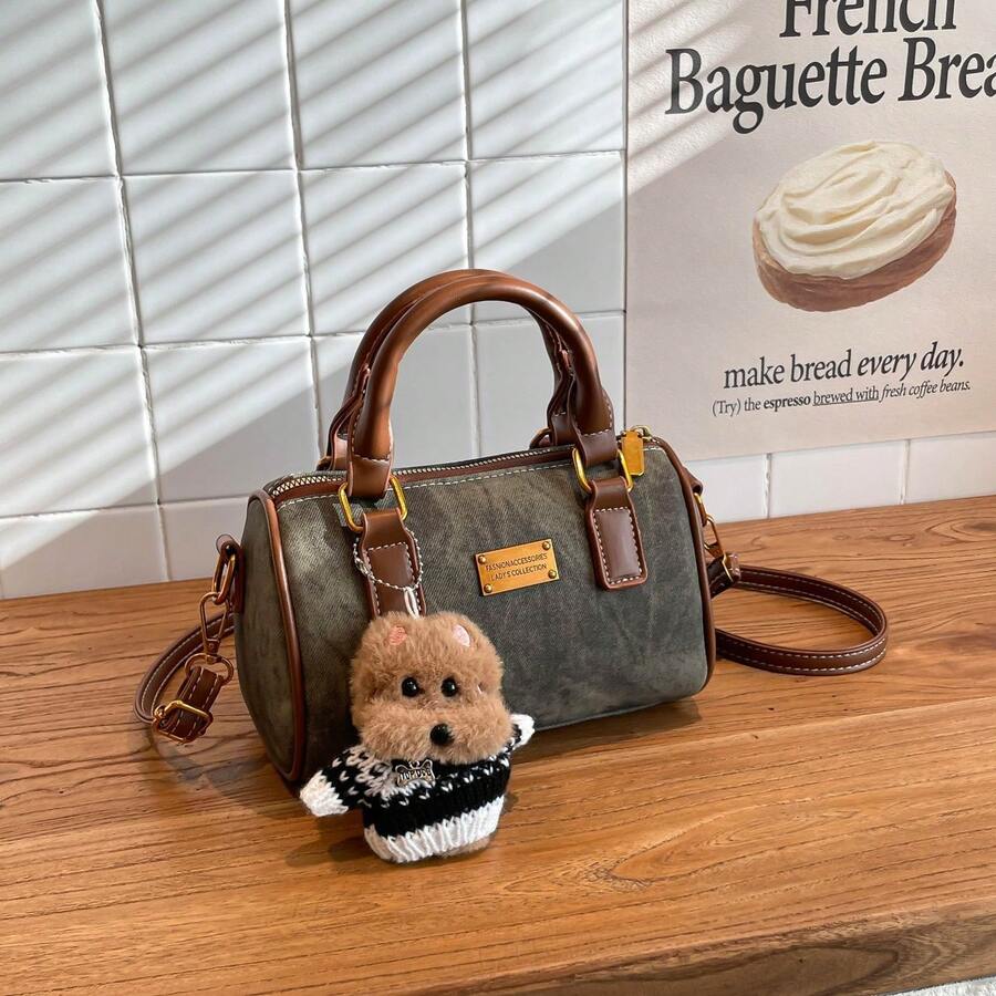 新款时尚复古印花手提包，多功能保龄球包，通勤必备。 - 彩色 - 查看 1