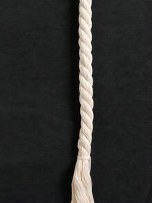 Pantalones casuales sueltos de pierna ancha con cordón grueso de color gris para hombres - Negro - Ver 8