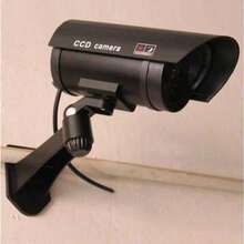 Cámara de  Ficticia con Luz LED Intermitente - Simulación de Videovigilancia para Disuasión, a Pilas, Color Negro - Negro - Ver 2