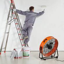 Trommelventilator, 24 Zoll Bodenventilator, Industrieventilator mit 3 Gänge, 8600 CFM, 360° verstellbarer, Windmaschine, Hallenlüfter Trommelgebläse für Lager, Werkstatt, Fabrik, Keller - 8600 CFM 24 Zoll - Übersicht 9