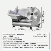 Meat Slicer, 180W Electric Deli Food Slicer With 7.5" SUS420 Stainless Steel Blade And Blade Guard, 0 - 0.6 Inch Adjustable Thickness For Home Use, Easy To Clean, Cut Meat, Bread, Ham And Cheese - Bạc - Xem 7