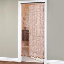 Bamboo Wood Beaded Curtain, 52 Strings Natural/Walnut Door Curtain, Bamboo And Wooden Doorway Curtain, 52-String Natural Bead Partition, Large Door Curtain For Privacy, Room Divider, Wall Decor, Vintage & Bohemian Style,  79x35 Inch Room Divider For Doorway, Window, Boho & Rustic Decor, Noise Reducing, Includes Wooden Track & Rings - màu nâu cà phê - Xem 7